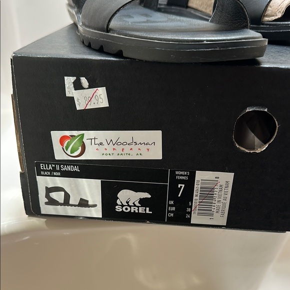 Sorel ELLA ll Black Women's Sandal - Picture 2 of 6